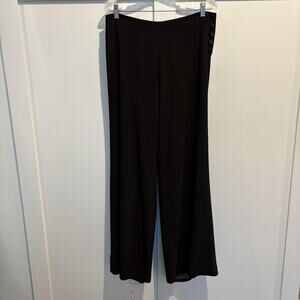 Lauren Ralph Lauren Pants‎ Womens 12 Black Lined Wide Leg SIde Button Career